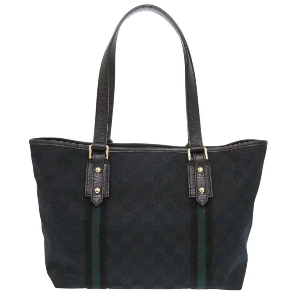 GUCCI Authentic Black Canvas Tote Bag - Picture 4 of 10